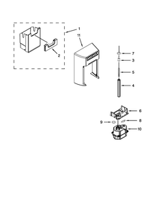 Motor And Ice Container Parts Diagram and Parts List for WRS586FIDH00  Whirlpool Refrigerator