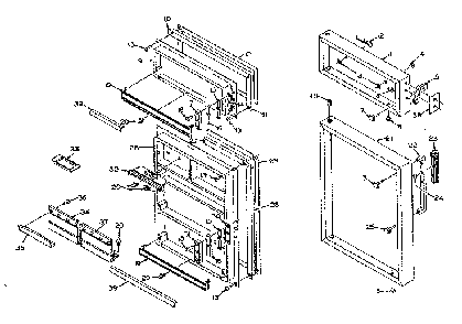 Door Parts Diagram and Parts List for 106N14E-1  Kenmore Refrigerator