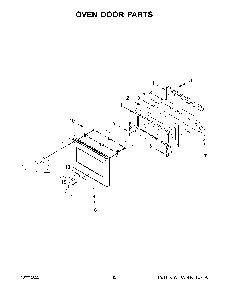 Oven Door Parts Diagram and Parts List for KFGC506JIB05  KitchenAid Range