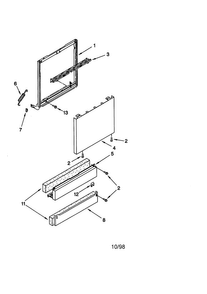 Door And Panel Diagram and Parts List for KUDC24SESS24  KitchenAid Dishwasher