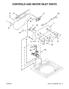 Controls And Water Inlet Parts Diagram and Parts List for ITW4871FW1  Inglis Washer