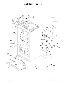 Cabinet Parts Diagram and Parts List for WRF767SDHZ01  Whirlpool Refrigerator