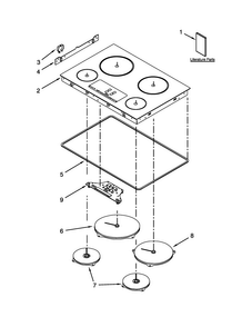 Cooktop Parts Diagram and Parts List for GCI3061XB01  Whirlpool Cooktop