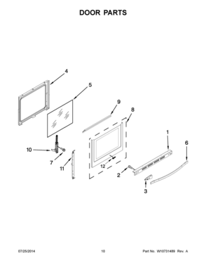 06 - DOOR PARTS Diagram and Parts List for YWFI910H0AS1  Whirlpool Range