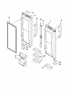 Refrigerator Door Parts Diagram and Parts List for 59672013014  Kenmore Refrigerator