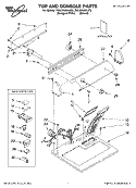 TOP AND CONSOLE PARTS Diagram and Parts List for 7MLGR3624JT3  Whirlpool Dryer