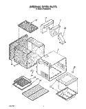 INTERNAL OVEN Diagram and Parts List for SF365BEWN3  Whirlpool Range