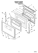 DOOR PARTS, OPTIONAL PARTS Diagram and Parts List for IGS325RQ0  Inglis Range