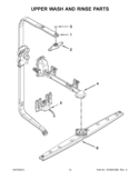 UPPER WASH AND RINSE PARTS Diagram and Parts List for WDF780SLYB2  Whirlpool Dishwasher