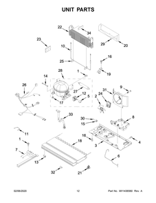 Unit Parts Diagram and Parts List for WRF532SNHZ03  Whirlpool Refrigerator