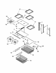 Shelf Parts Diagram and Parts List for 59669353010  Kenmore Refrigerator