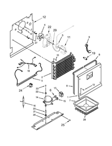 Unit Parts Diagram and Parts List for EV201NZTQ03  Whirlpool Freezer