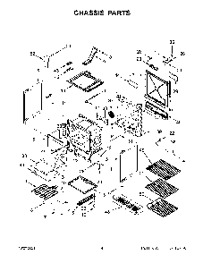 Chassis Parts Diagram and Parts List for YKSEG700ESS4  KitchenAid Range