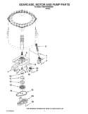 GEARCASE, MOTOR AND PUMP PARTS Diagram and Parts List for 7MWTW1603AW0  Whirlpool Washer