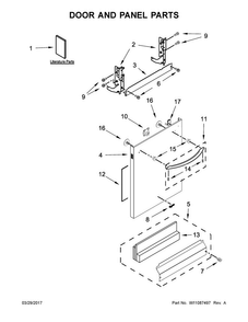Part Location Diagram of W11087377 Whirlpool PANEL