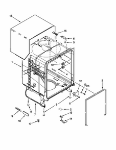 Tub And Frame Parts Diagram and Parts List for 66515049K112  Kenmore Dishwasher