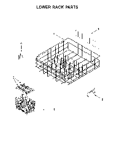 10 - LOWER RACK PARTS Diagram and Parts List for WDT730PAHZ0  Whirlpool Dishwasher