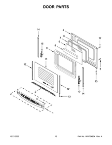 Door Parts Diagram and Parts List for WFG515S0MS1  Whirlpool Range