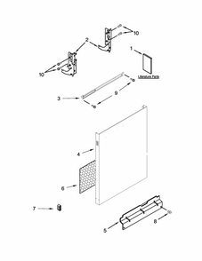 Door Panel Parts Diagram and Parts List for 66514429N510  Kenmore Dishwasher
