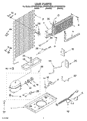 UNIT Diagram and Parts List for ET4WPKXKQ00  Whirlpool Refrigerator