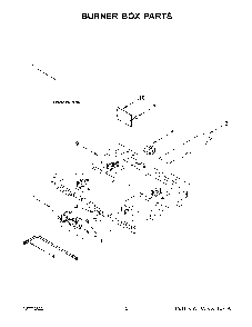 Burner Box Parts Diagram and Parts List for KFGC500JIB05  KitchenAid Range