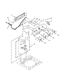 Controls And Water Inlet Parts Diagram and Parts List for WTW4800BQ1  Whirlpool Washer