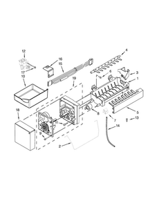 Ice Maker Parts Diagram and Parts List for KBFS20ECBL00  KitchenAid Refrigerator