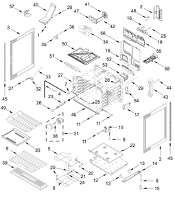 Chassis Parts Diagram and Parts List for KSES330SPS0  Whirlpool Range