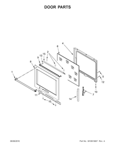 Door Parts Diagram and Parts List for KSEG950ESS1  KitchenAid Range