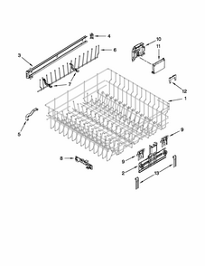 Upper Rack And Track Parts Diagram and Parts List for 66513283K113  Kenmore Dishwasher