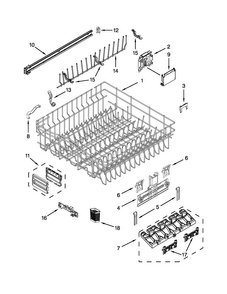 Upper Rack And Track Parts Diagram and Parts List for KUDS30FXPAA  KitchenAid Dishwasher