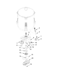 Gearcase, Motor And Pump Parts Diagram and Parts List for 11022442510  Kenmore Washer