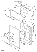 DOOR Diagram and Parts List for ET18SCXJW01  Whirlpool Refrigerator