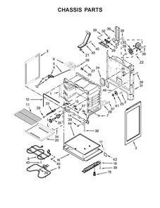 Chassis Parts Diagram and Parts List for WFE530C0EW0  Whirlpool Range