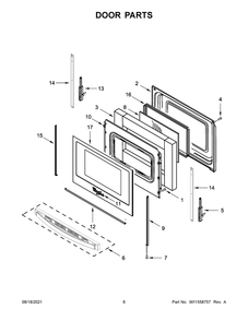 Door Parts Diagram and Parts List for WEC310S0LB0  Whirlpool Range