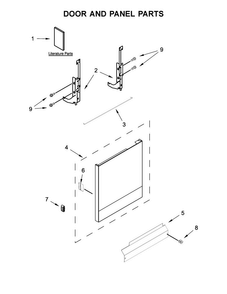 Door And Panel Parts Diagram and Parts List for WDP370PAHB0  Whirlpool Dishwasher