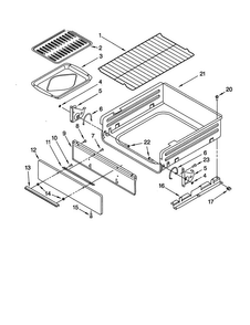 Broiler Diagram and Parts List for SP310BEGW5  Whirlpool Range