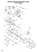 MOTOR AND ICE CONTAINER Diagram and Parts List for 4YGD25DCHT02  Whirlpool Refrigerator