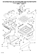 EVAPORATOR, ICE CUTTER GRID AND WATER Diagram and Parts List for KUIS155HPB3  KitchenAid Ice Maker