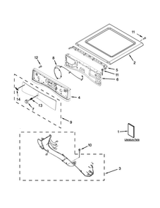 Top And Console Parts Diagram and Parts List for WED72HEDW1  Whirlpool Dryer