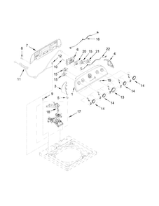 Controls And Water Inlet Parts Diagram and Parts List for 2DWTW4845EW0  Whirlpool Washer