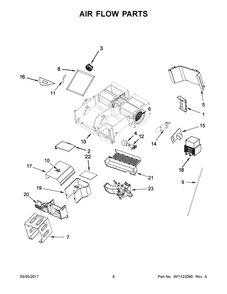 Air Flow Parts Diagram and Parts List for YKMHC319EBS0  KitchenAid Microwave