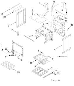 Chassis Parts Diagram and Parts List for VRGW3150RB0  Whirlpool Range