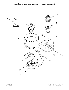 Base And Pedestal Unit Parts Diagram and Parts List for 5KSM130WER0  KitchenAid Mixer