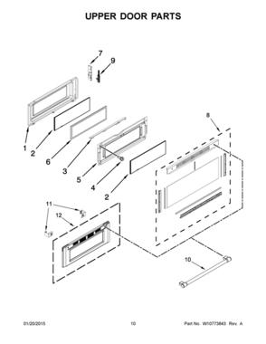 06 - UPPER DOOR PARTS Diagram and Parts List for YMET8720DS01  Whirlpool Range