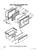 OVEN DOOR AND DRAWER Diagram and Parts List for SF365BEPW0  Whirlpool Range