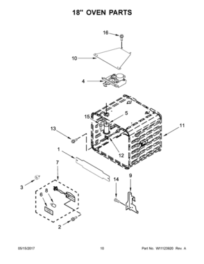 06 - 18" OVEN PARTS Diagram and Parts List for JDRP548WP03  Whirlpool Range