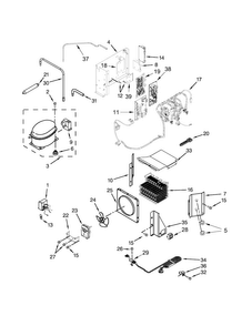 Upper Unit Parts Diagram and Parts List for KBSD612ESS00  KitchenAid Refrigerator
