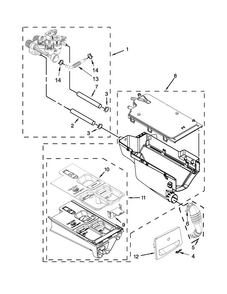 Dispenser Parts Diagram and Parts List for WFW94HEAC2  Whirlpool Washer