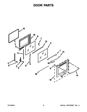 05 - DOOR PARTS Diagram and Parts List for YKERS202BSS1  Whirlpool Range